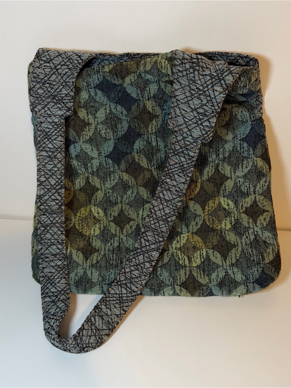 Maruca handmade Green Geometric Pattern Shoulder Bag made in Colorado USA